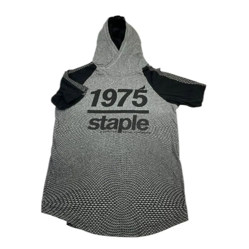 Staple Pigeon Mens Hoodie Short Sleeve 1975 Street Urban Layering Two Tone Top S